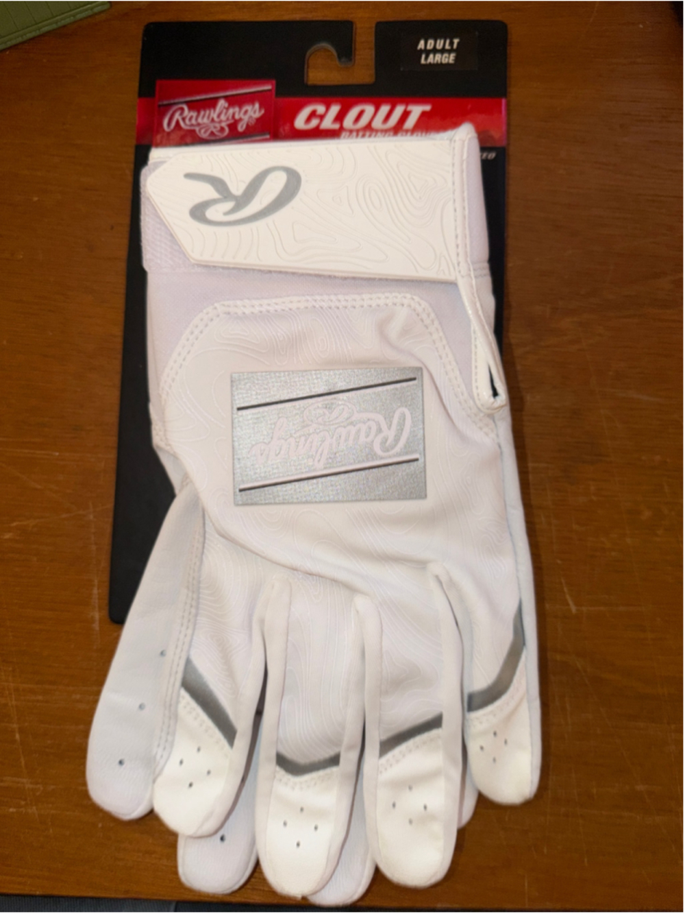 Rawlings Clout Men's Batting Gloves - Adult Large - White Brand New